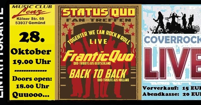 Status Quo Fantreffen kann wie geplant am 28. Oktober stattfinden