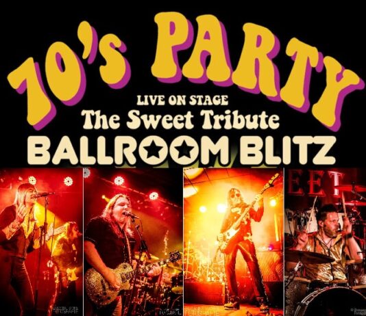 Sweet-Tributeband BALLROOM BLITZ schickte seine Fans in die glitzernde Glamrock-Zeit!