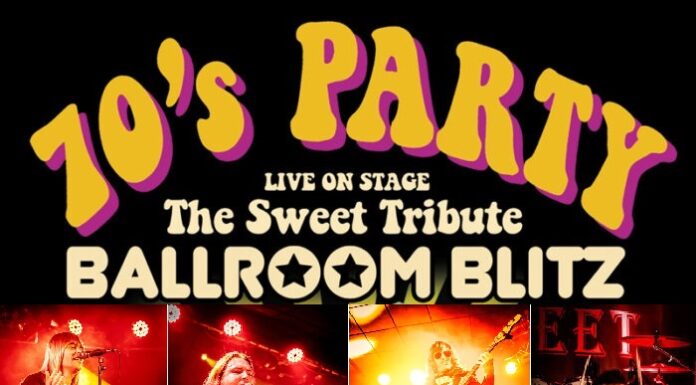Sweet-Tributeband BALLROOM BLITZ schickte seine Fans in die glitzernde Glamrock-Zeit!