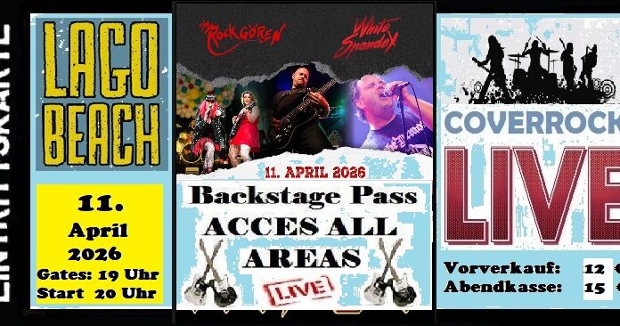 WHITE SPANDEX und DIE ROCKGÖREN entern am Samstag das LAGO BEACH!