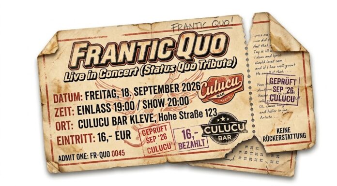FRANTIC QUO rockt am 18. September die Culucu-Bar in Kleve
